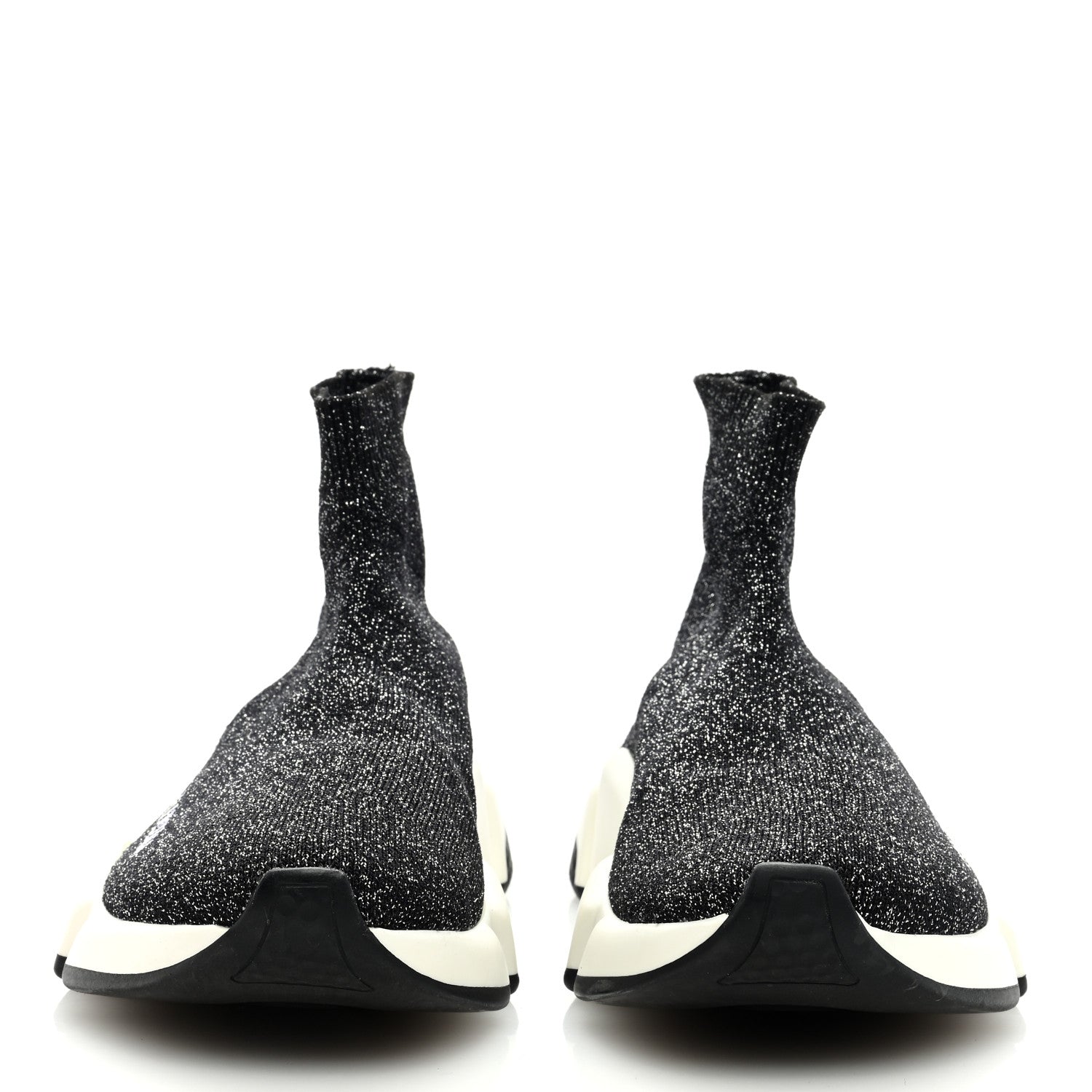 Balenciaga Laminated Knit Bi-Color Sole Womens Speed Sneakers 35 Black White 2 of 5