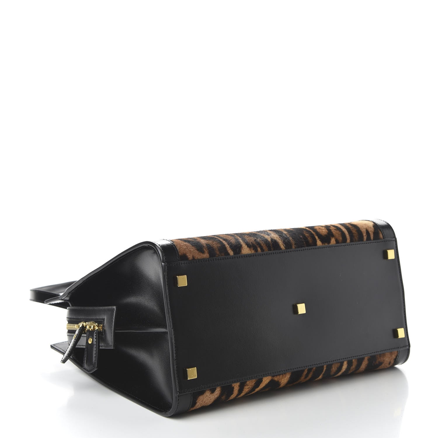 Saint Laurent Calf Hair Calfskin Monogram Medium Uptown Tote Black 5 of 10