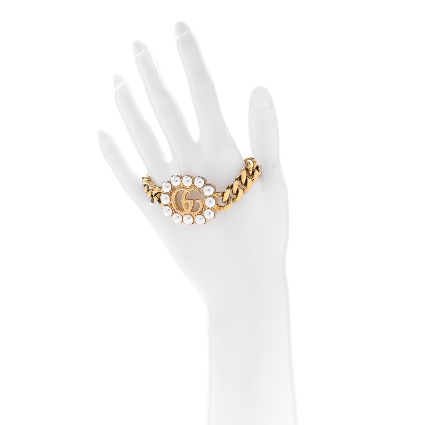 Pearl Double G Bracelet S Gold