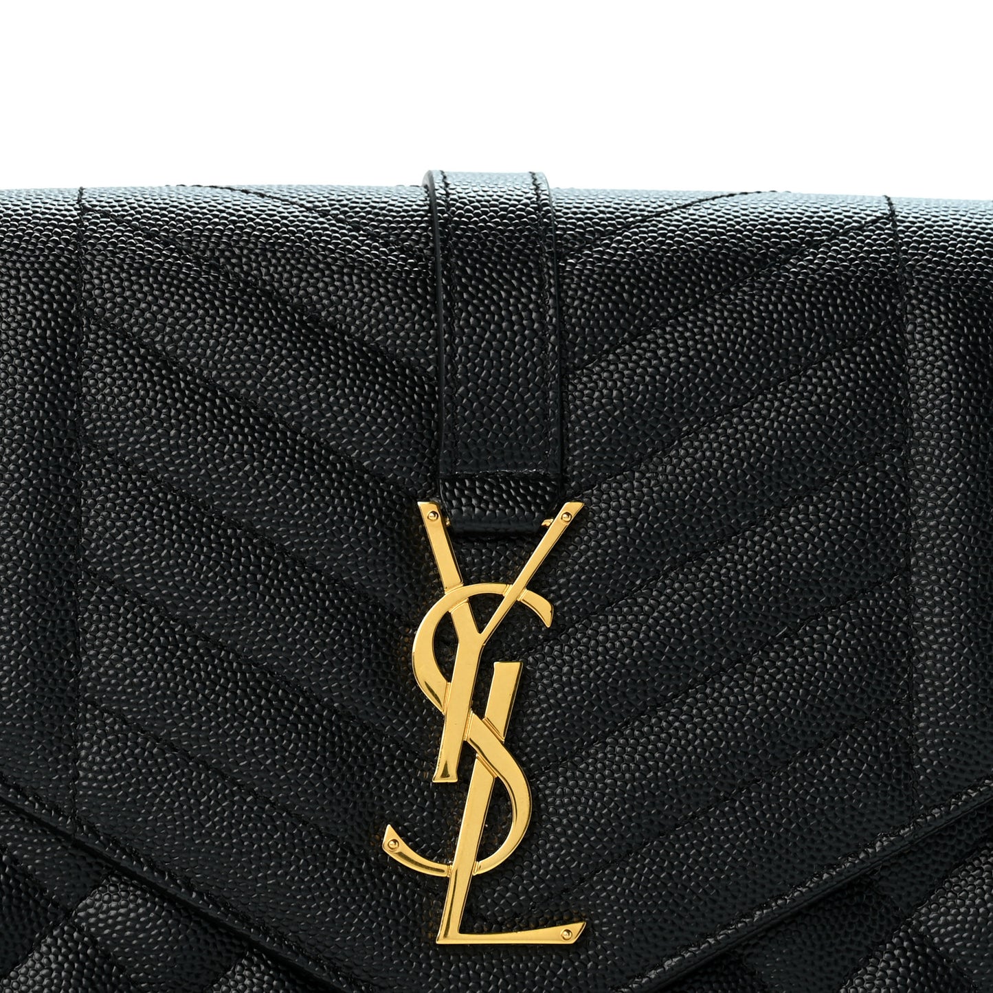 Grain De Poudre Textured Mixed Matelasse Triquilt Monogram Clutch Black