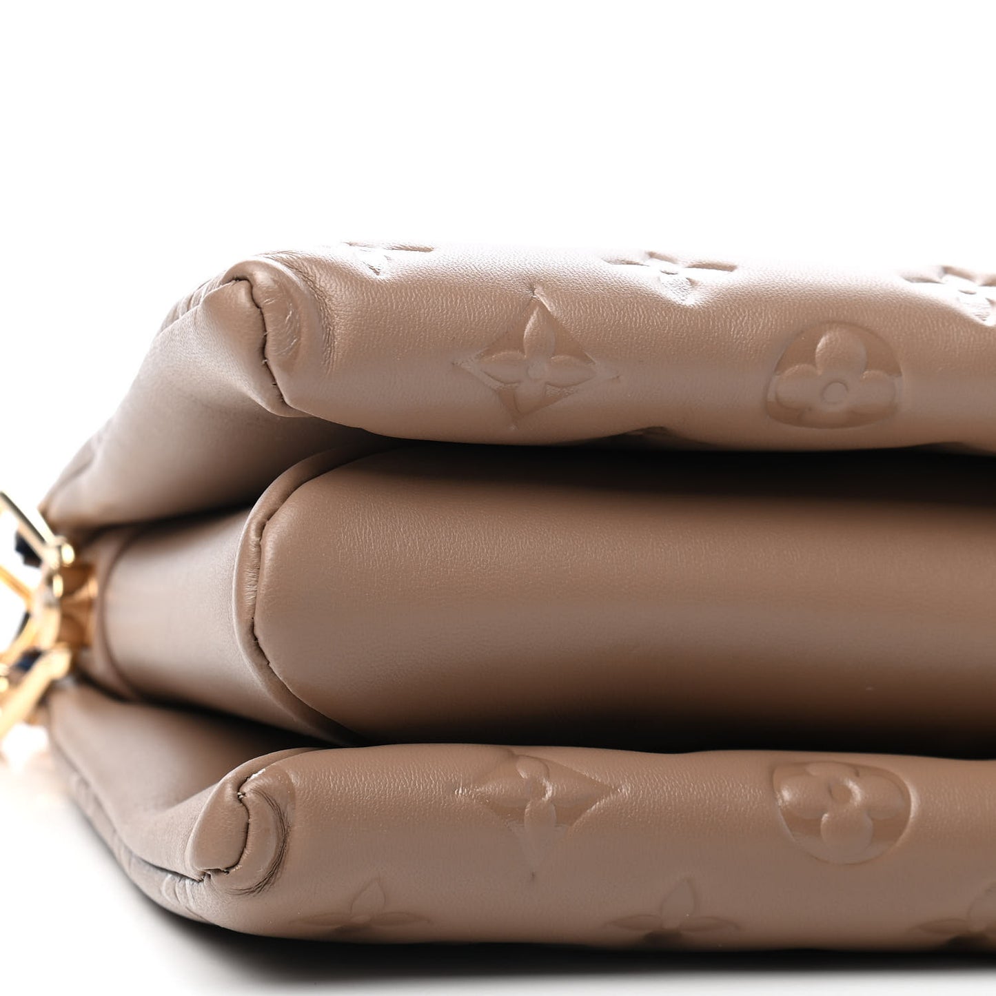 Lambskin Embossed Monogram Coussin PM Taupe