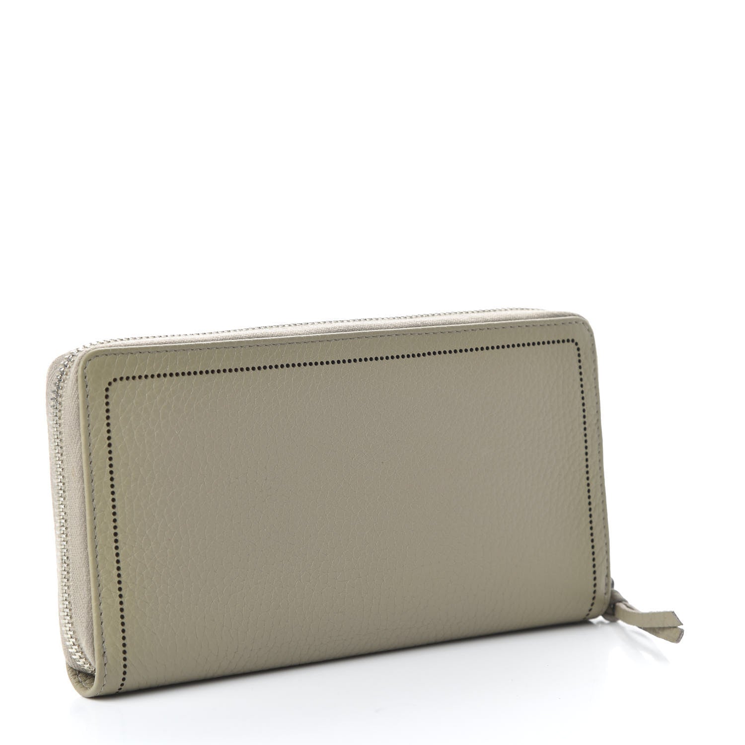 Balenciaga Veau Grana Perforated Blackout Hardware Continental Zip Around Wallet Gris Cendre 3 of 9