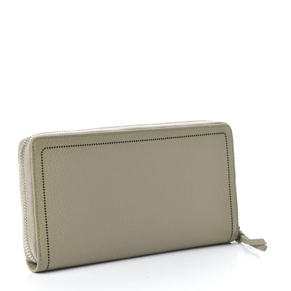 Balenciaga Veau Grana Perforated Blackout Hardware Continental Zip Around Wallet Gris Cendre 3 of 9