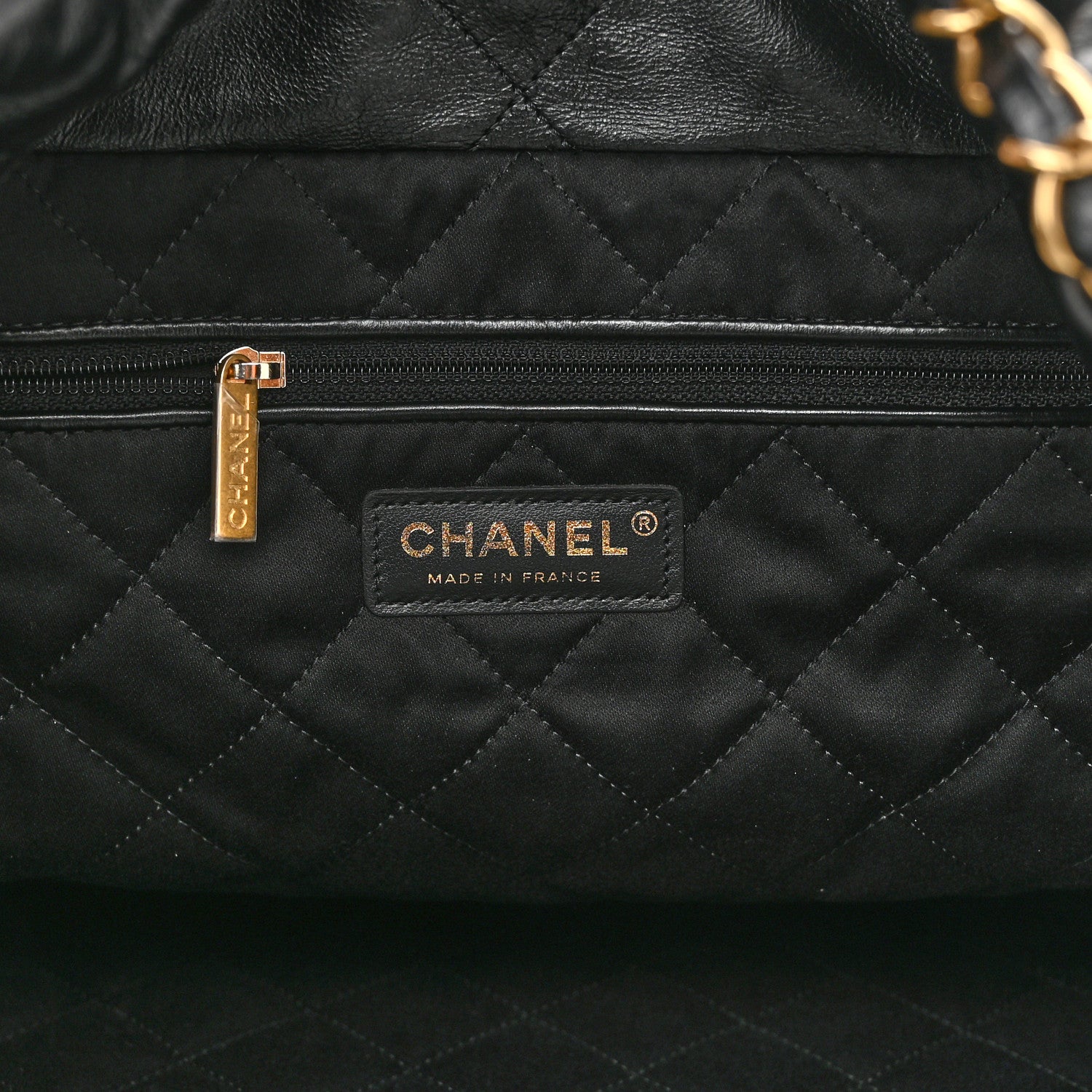 Chanel Shiny Calfskin Quilted Small Chanel 22 Black 6 of 11