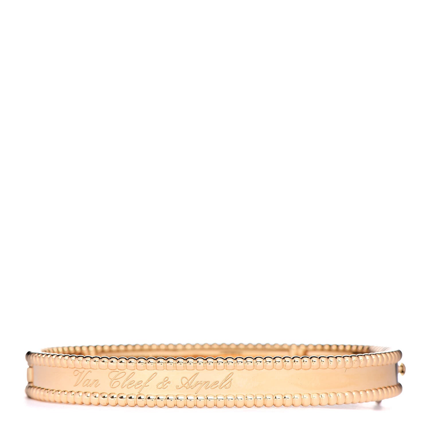 Van Cleef & Arpels 18K Yellow Gold Perlee Signature Bangle Bracelet M 1 of 6