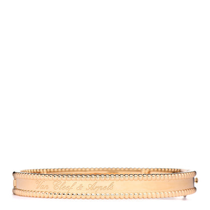 Van Cleef & Arpels 18K Yellow Gold Perlee Signature Bangle Bracelet M 1 of 6