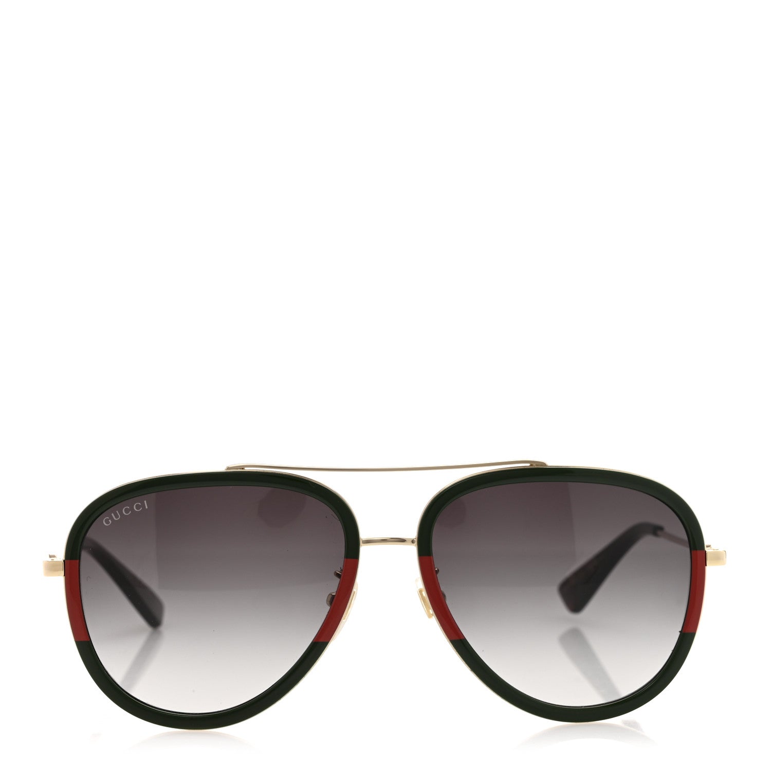 Gucci Web Aviator Sunglasses GG0062S Green Red 3 of 7