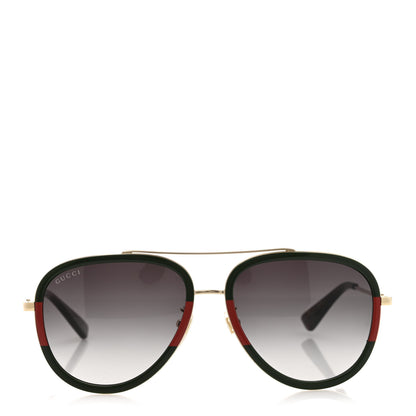 Gucci Web Aviator Sunglasses GG0062S Green Red 3 of 7