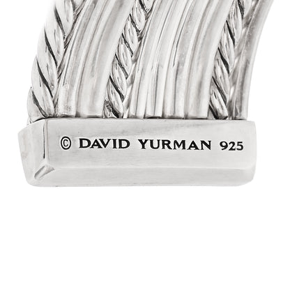 David Yurman Sterling Silver Diamond Wide Stax Cuff Bracelet 3 of 3