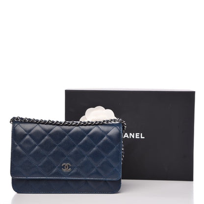 Chanel Caviar Quilted Wallet On Chain WOC Blue 11 of 11