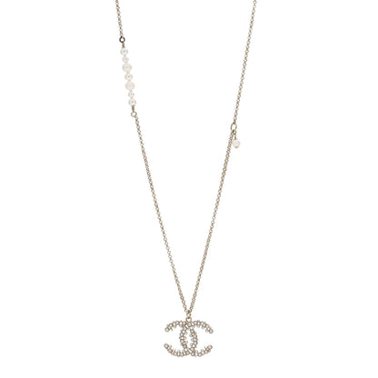 Chanel Pearl CC Pendant Necklace Gold 1 of 4