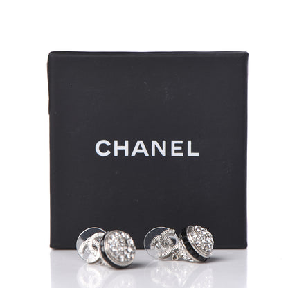 Chanel Crystal CC Drop Earrings Black Silver 5 of 5