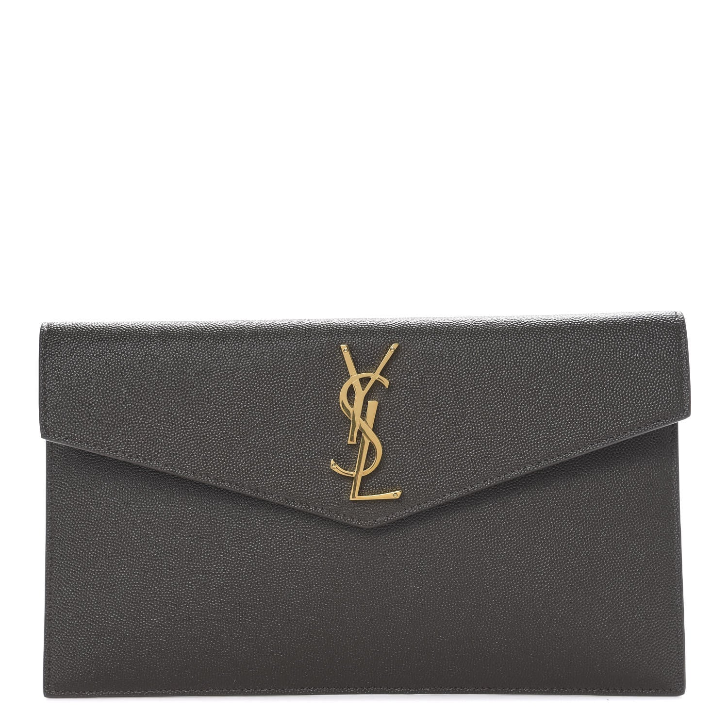 Saint Laurent Grain De Poudre Uptown Pouch Pebble 1 of 6