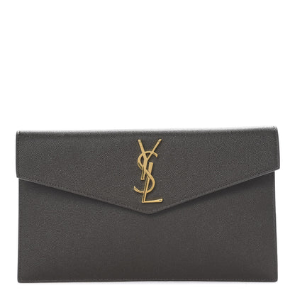 Saint Laurent Grain De Poudre Uptown Pouch Pebble 1 of 6