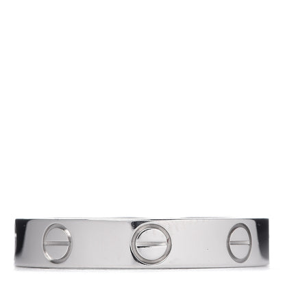 Cartier 18K White Gold 3.5mm LOVE Wedding Band Ring 51 5.75 3 of 4