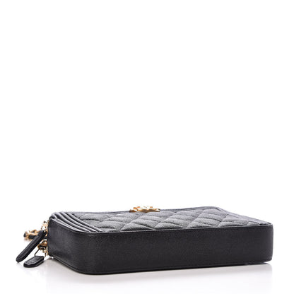 Chanel Caviar Quilted Small Boy Clutch With Chain Black 4 of 9