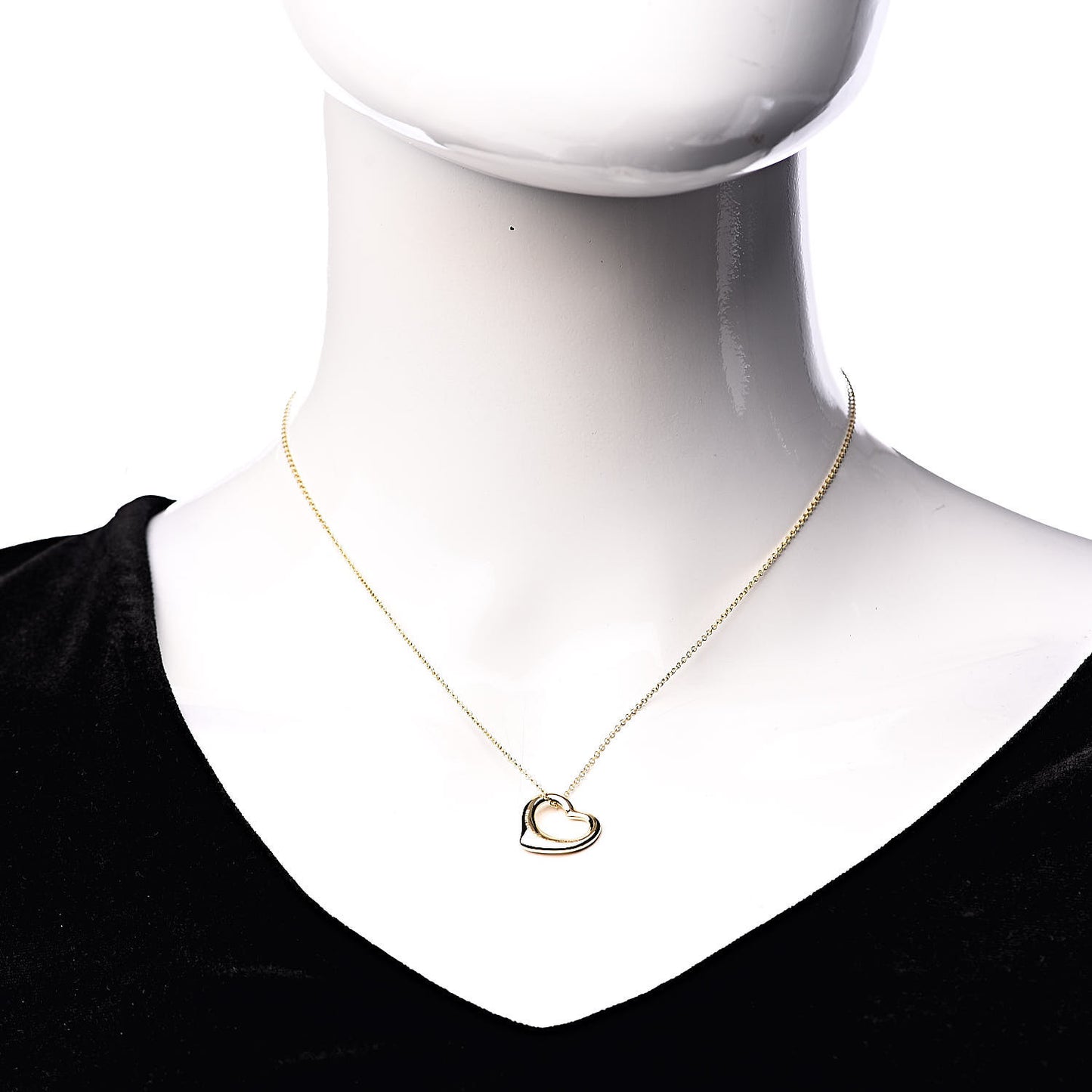 18K Yellow Gold Elsa Peretti Small Open Heart Pendant Necklace
