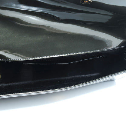 Saint Laurent Patent Large Belle De Jour Clutch Green 7 of 7