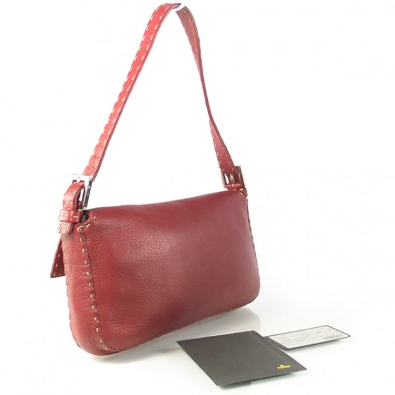 Fendi Leather Selleria Baguette Red 3 of 11