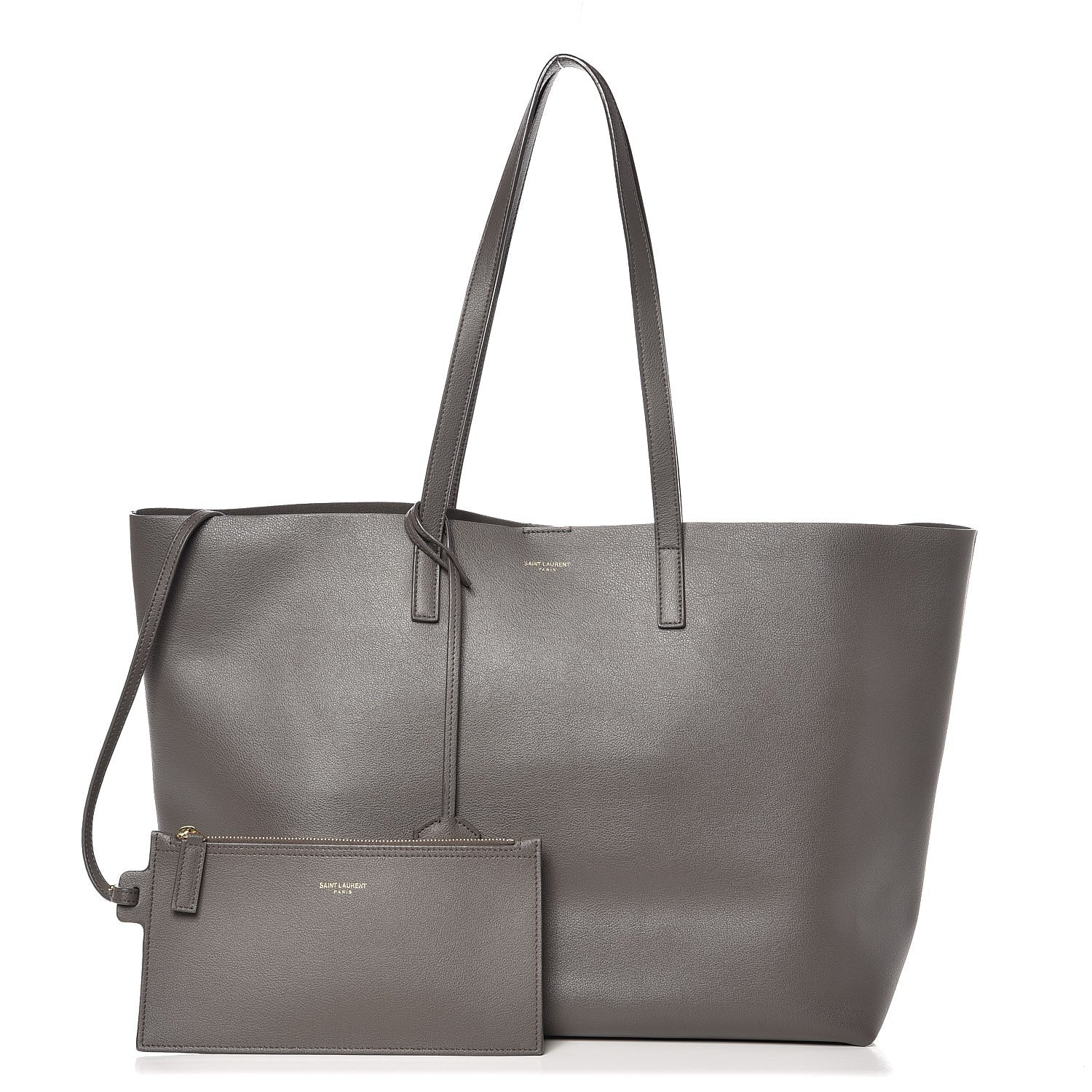 Saint Laurent Calfskin Large Shopping Tote Earth 1 of 11