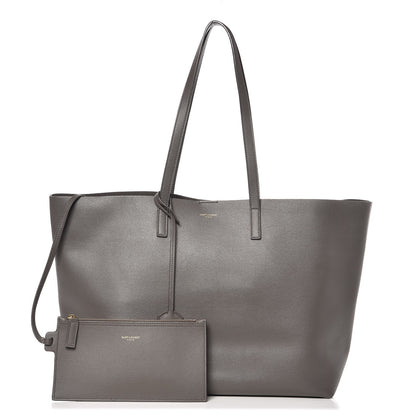 Saint Laurent Calfskin Large Shopping Tote Earth 1 of 11