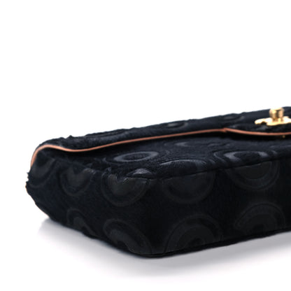 Chanel Pony Hair CocoDouble East West Flap Black Rose 10 of 15