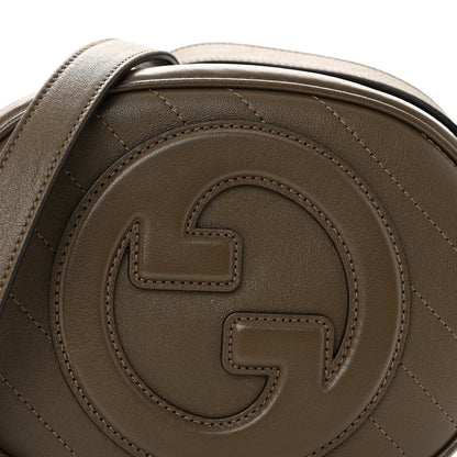 Gucci Sakai Be Green Calfskin Diagonal Stitched Mini Blondie Shoulder Bag Craclet Brown 7 of 9
