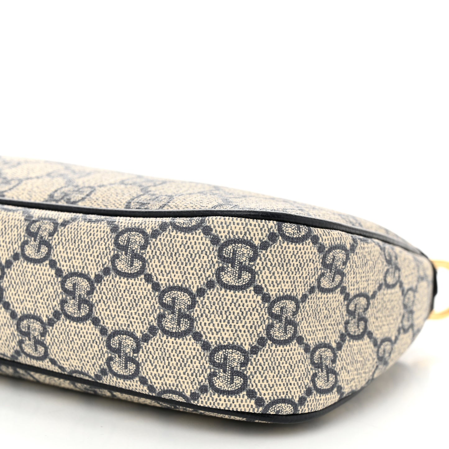 GG Supreme Monogram Textured Dollar Calfskin Web Small Ophidia GG Handbag Beige Blue
