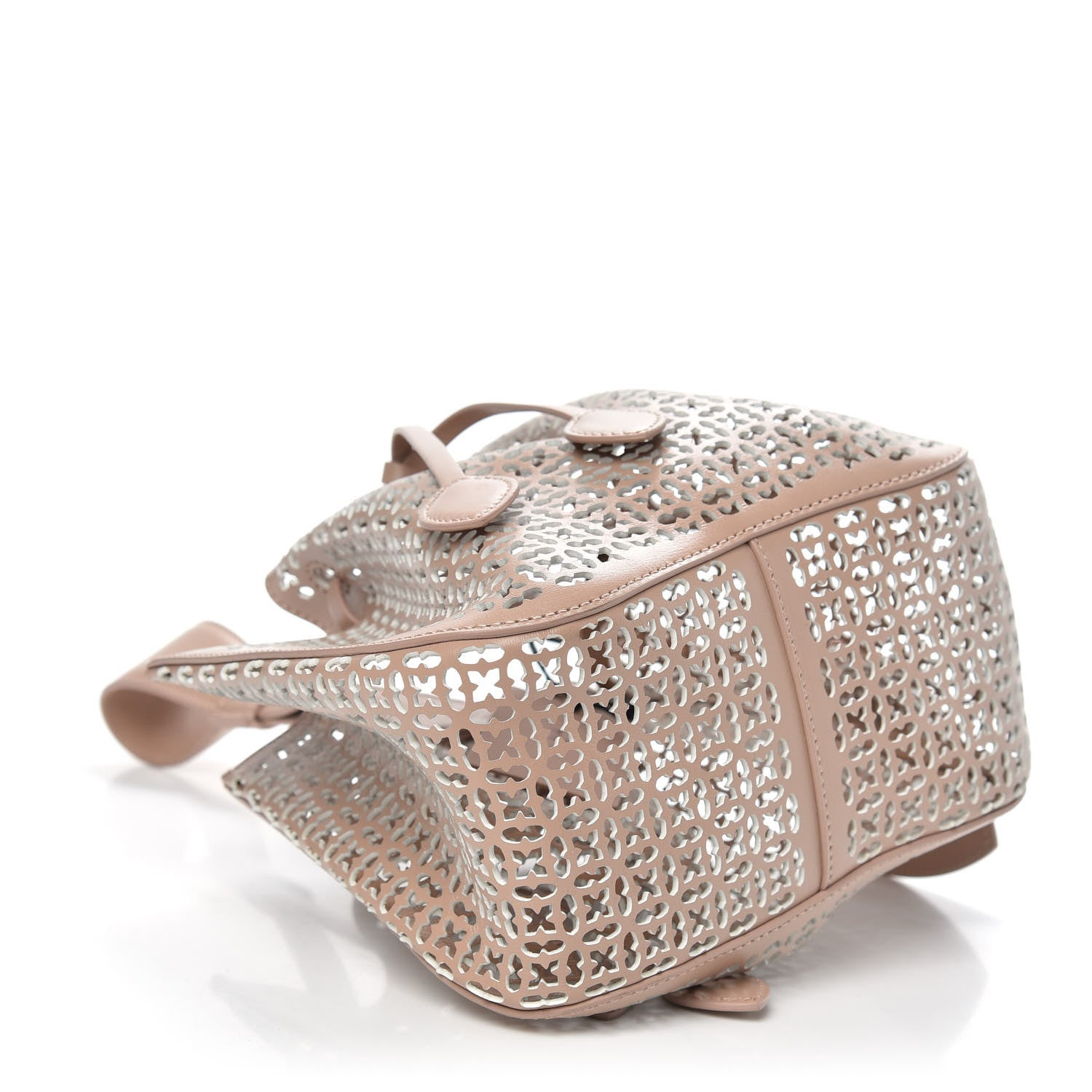 Alaia Calfskin Laser Cut Grille Rose-Marie 19 Bag Sable 4 of 8