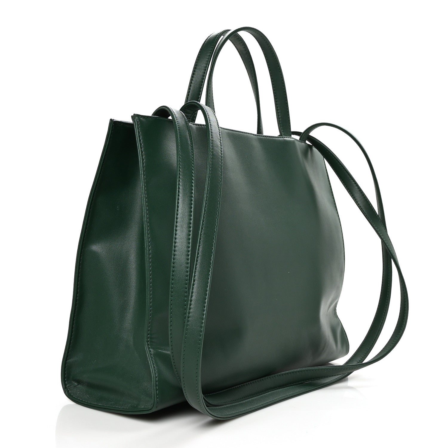 Telfar Vegan Leather Medium Shopping Bag Dark Olive 2 of 10