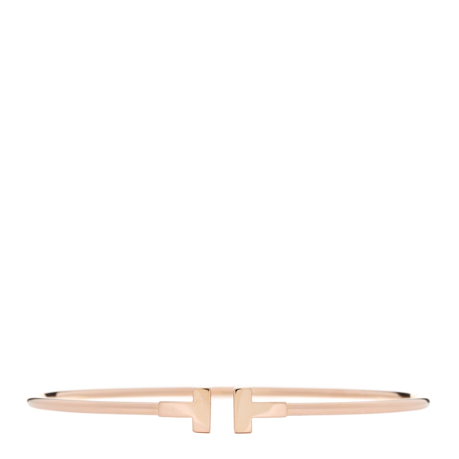 Tiffany 18K Rose Gold Narrow T Wire Bracelet 1 of 4