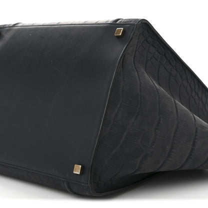Celine Crocodile Embossed Nubuck Medium Phantom Luggage Navy Blue 11 of 12
