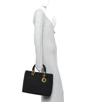 Christian Dior Nylon Cannage Large Lady Dior Black 2 of 10