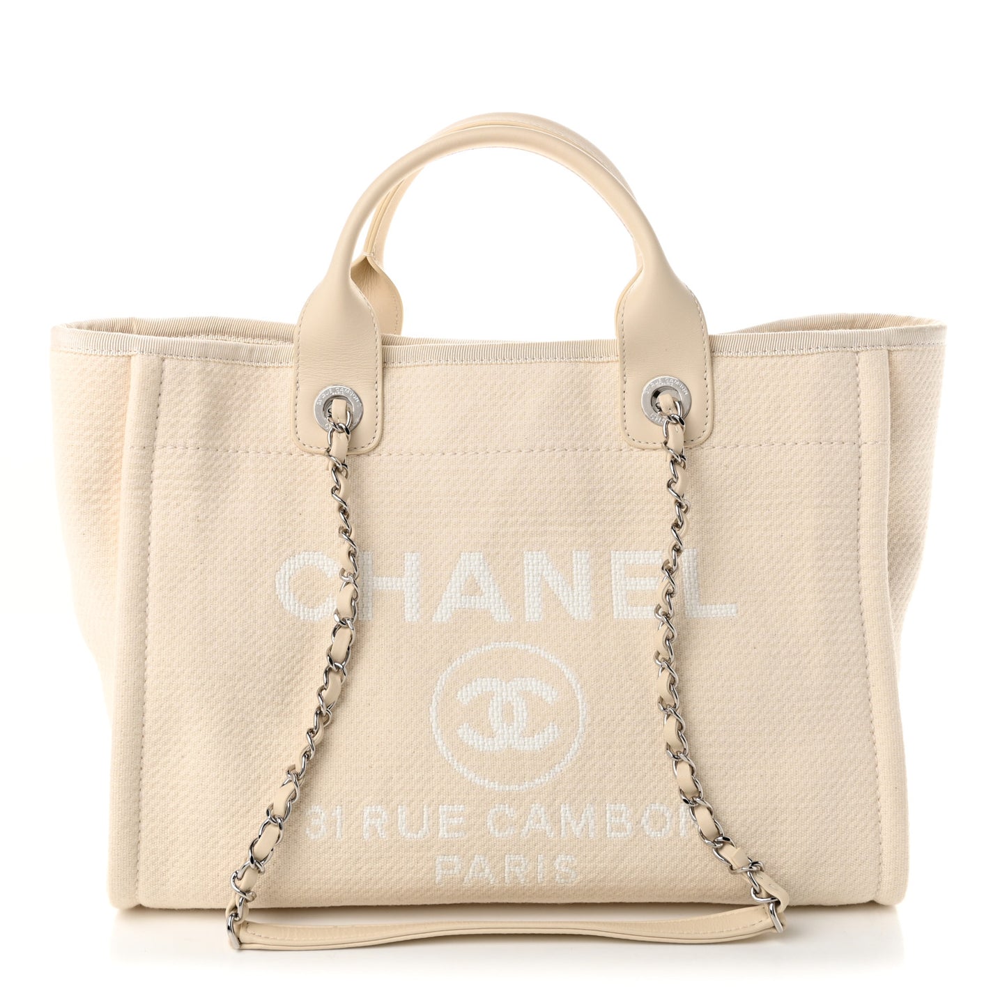 Mixed Fibers Small Deauville Tote Beige