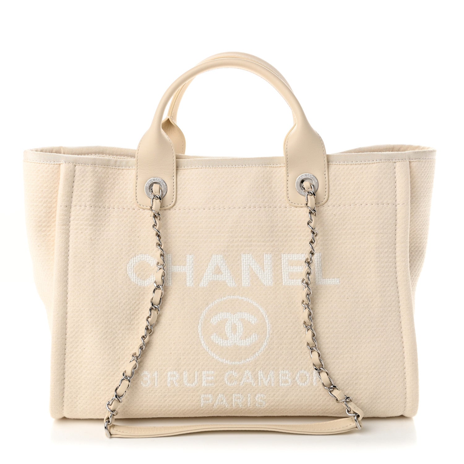 Chanel Mixed Fibers Small Deauville Tote Beige 1 of 11