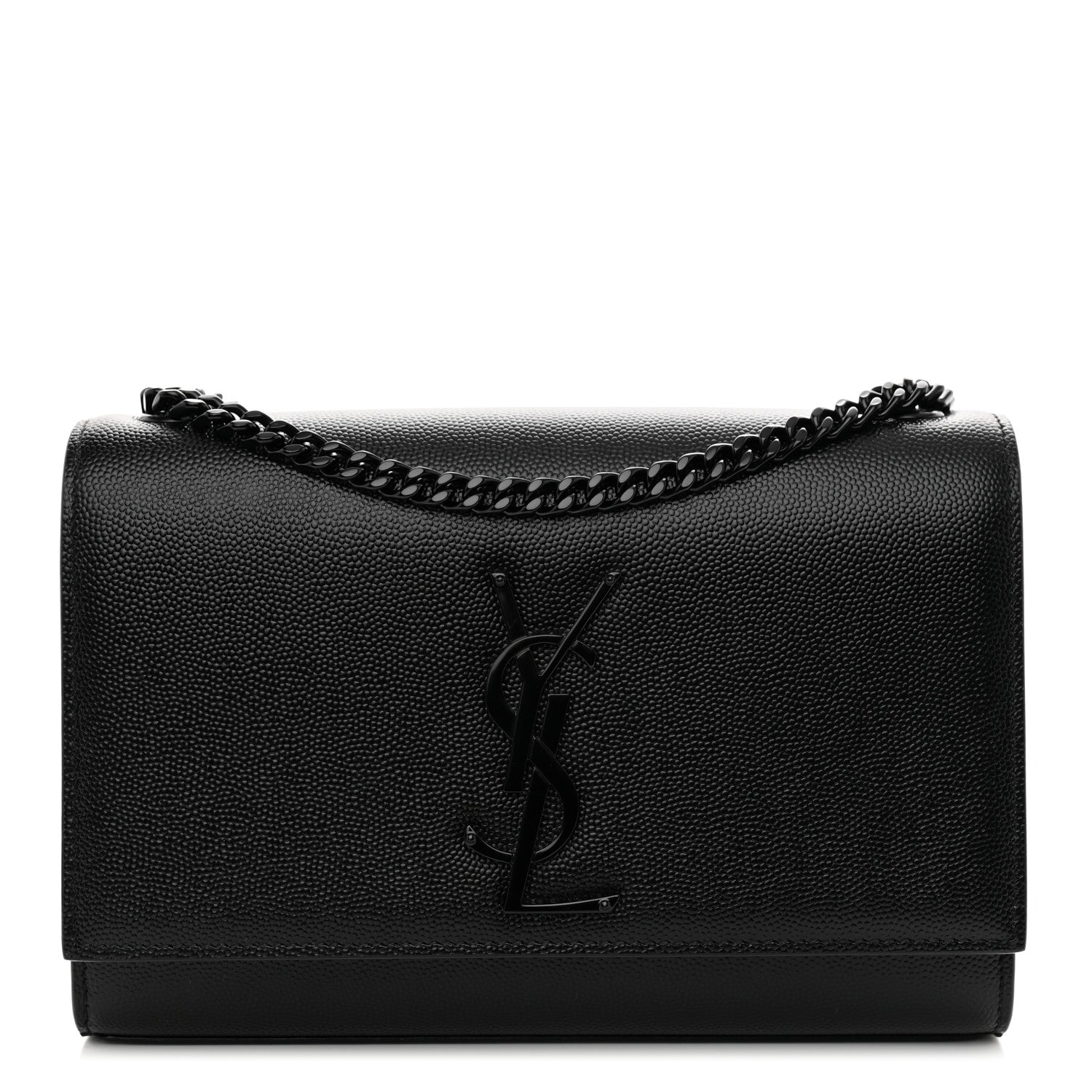 Saint Laurent Grain De Poudre Small Monogram Monochrome Kate Satchel Black 1 of 10