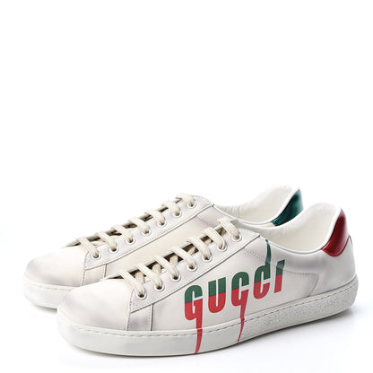 Gucci Distressed Calfskin Mens Ace Blade Sneakers 10 White 3 of 10
