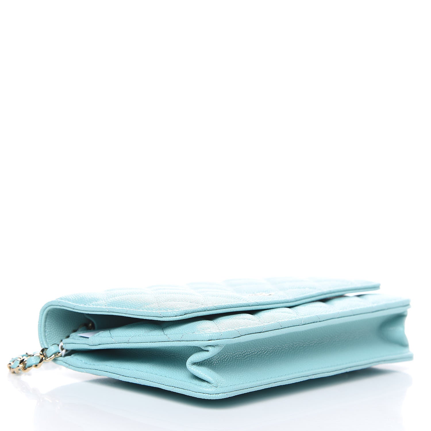 Chanel Caviar Quilted Wallet On Chain WOC Light Blue 4 of 11