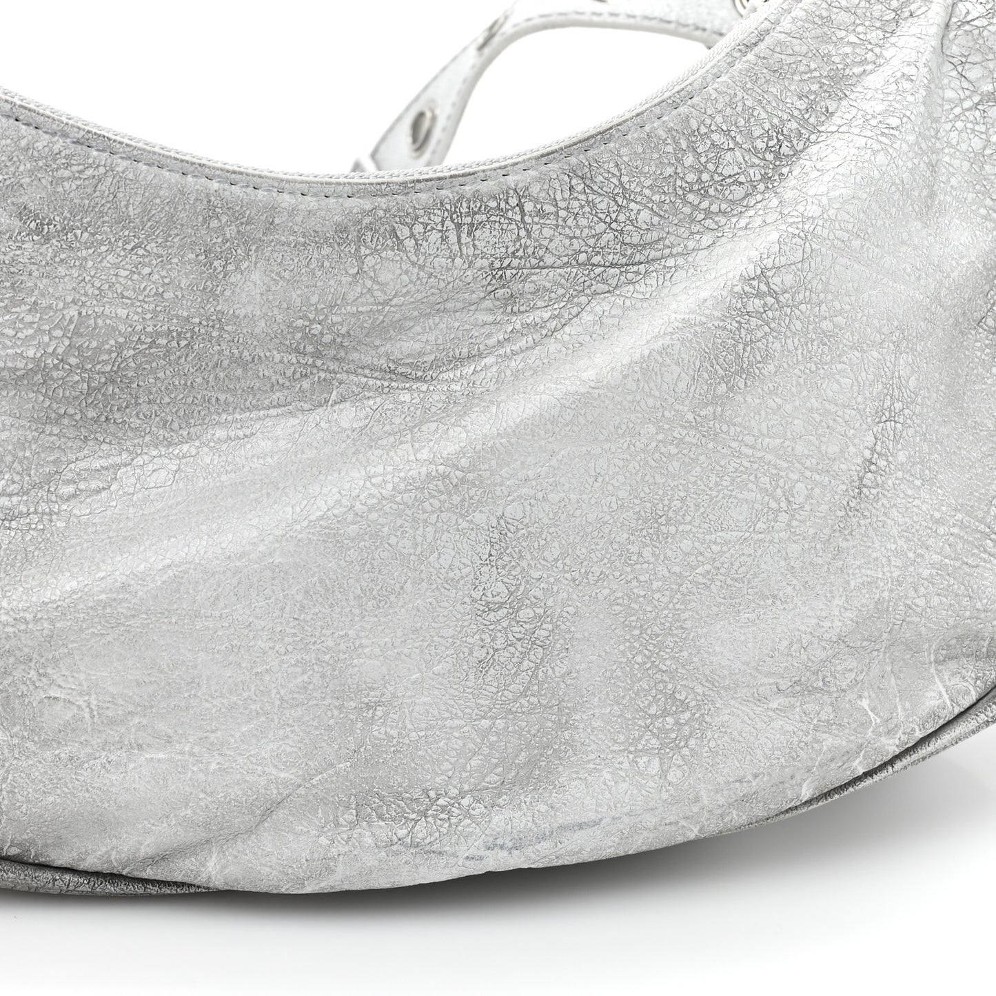 Agneau Arena Dirty Effect Le Cagole Shoulder Bag XS Optic White