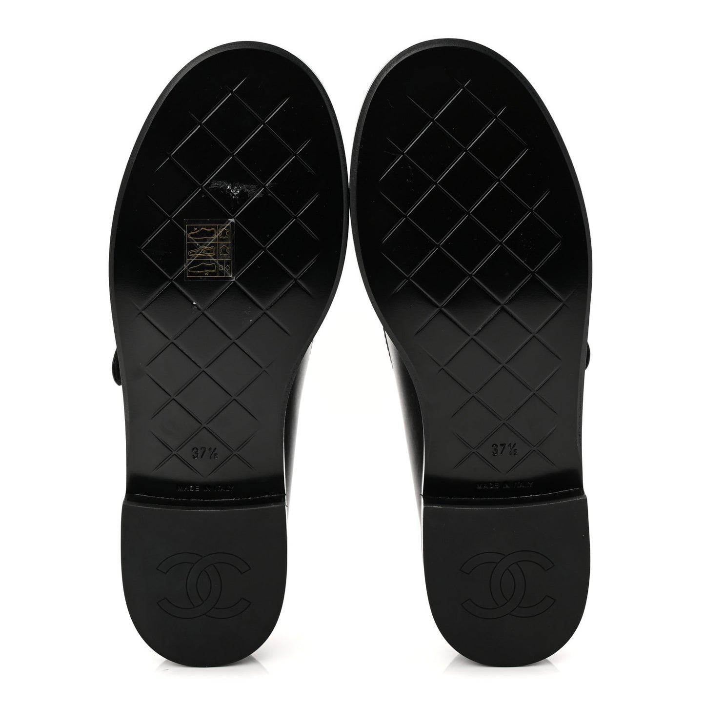 Calfskin CC Turnlock Moccasin Loafers 37.5 Black
