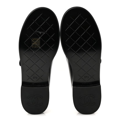 Chanel Calfskin CC Turnlock Moccasin Loafers 37.5 Black 6 of 10