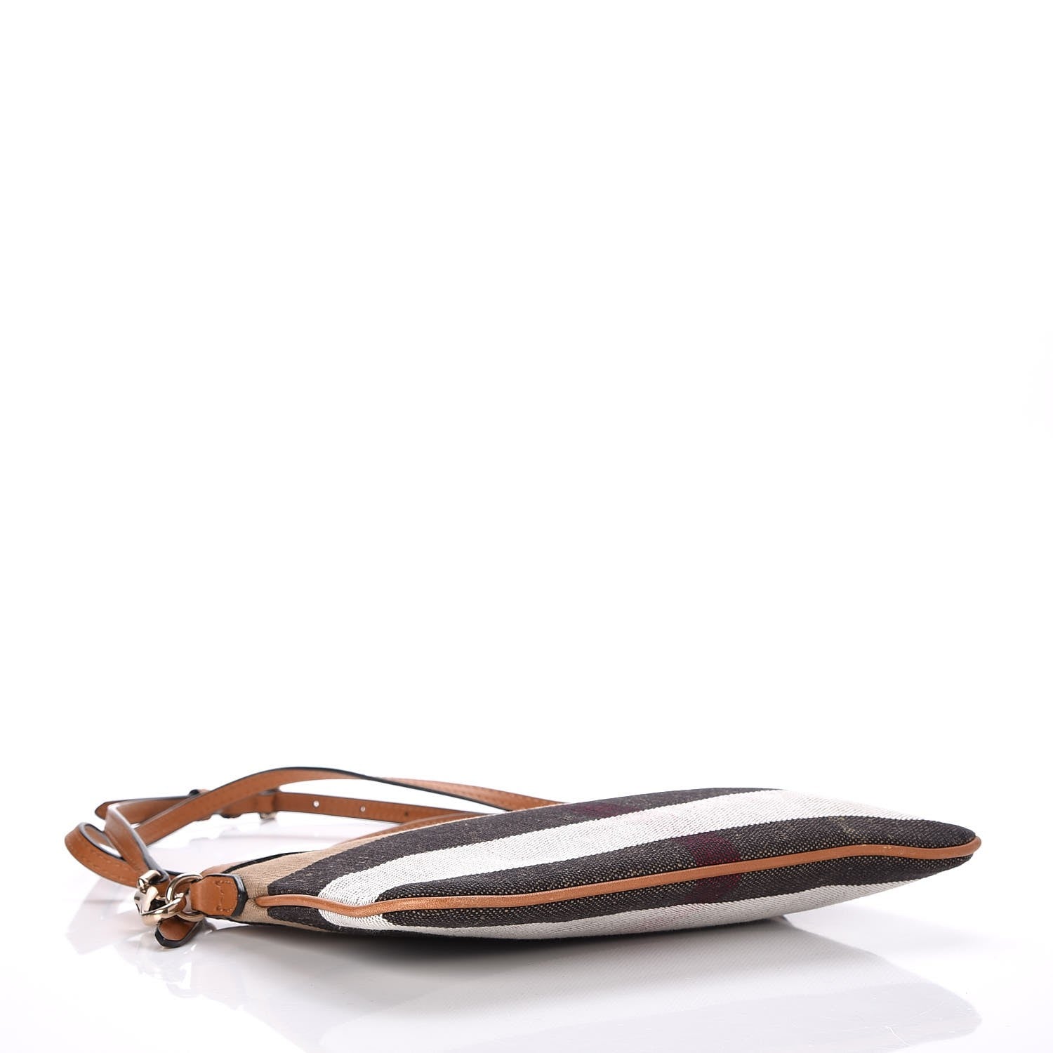 Burberry Mega Check Peyton Crossbody Clutch Bag Saddle Brown 4 of 10