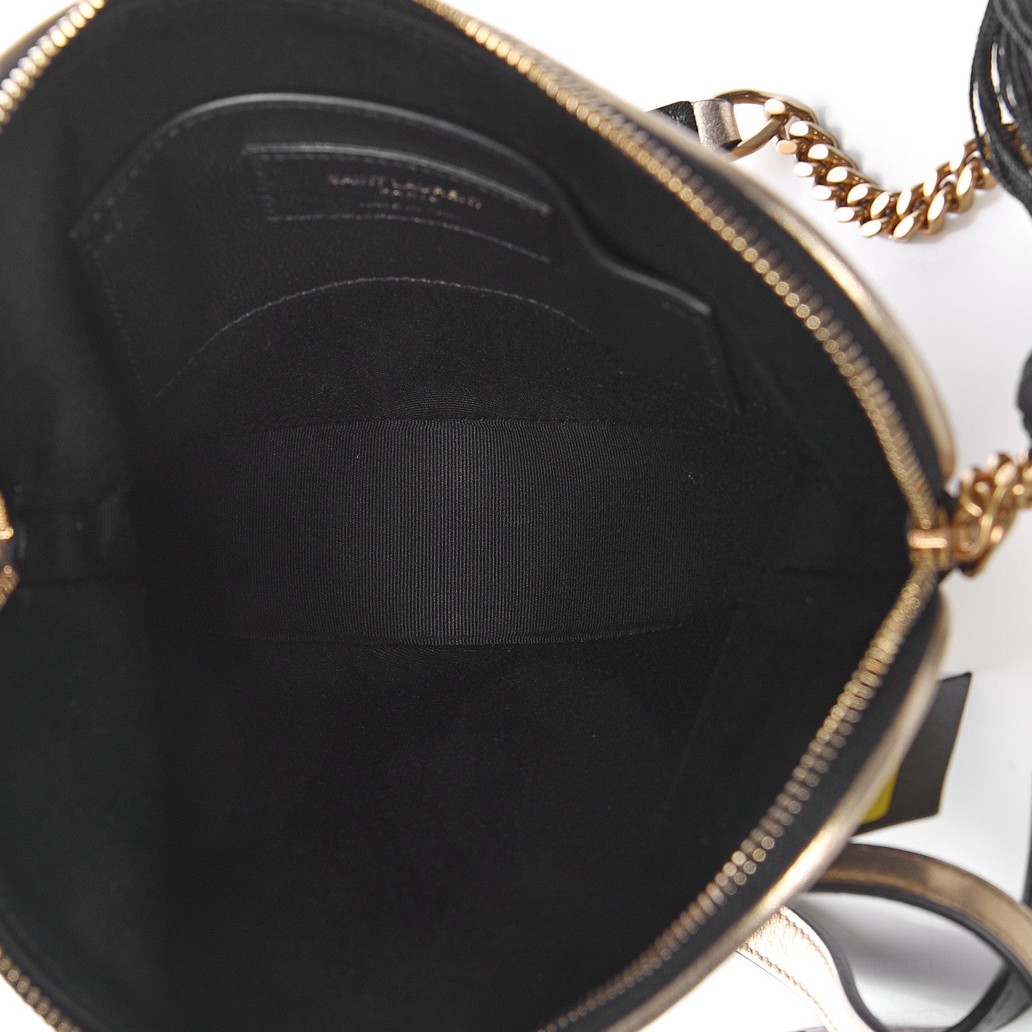 Saint Laurent Metallic Calfskin Heart Monogram Crossbody Gold 5 of 7