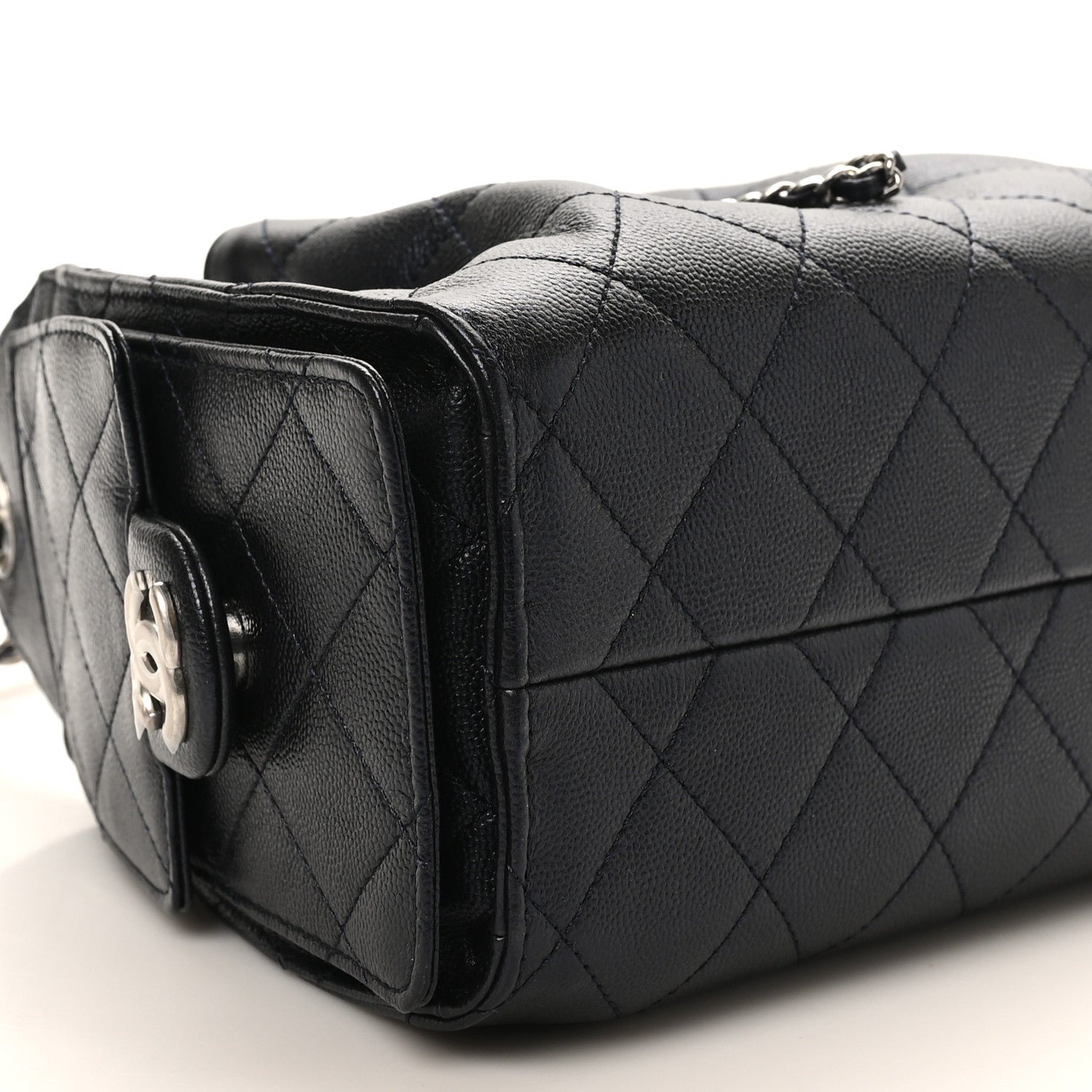 Chanel Metallic Caviar Quilted Mini Chanel 25 Handbag Dark Blue 9 of 10