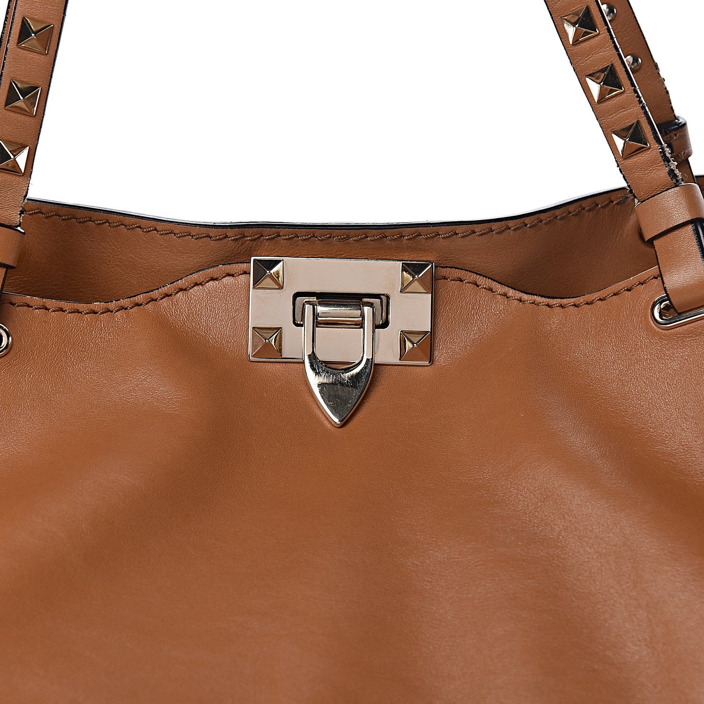 Vitello Large Rockstud Tote Beige