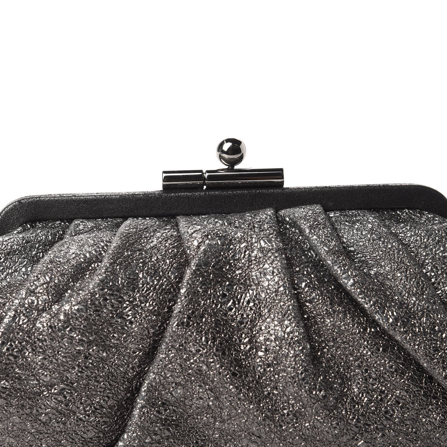 Chanel Metallic Crackled Calfskin Monte Carlo Clutch Dark Silver 10 of 10