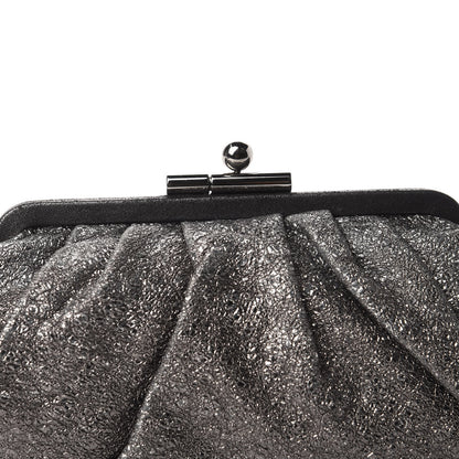 Chanel Metallic Crackled Calfskin Monte Carlo Clutch Dark Silver 10 of 10