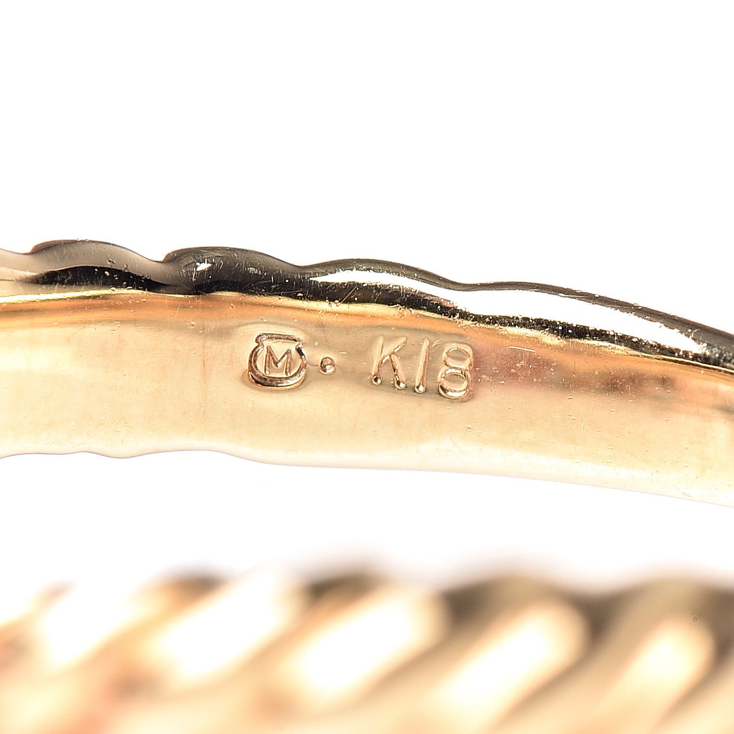 18K Yellow Gold Akoya Pearl 4.5mm Charm Ring 50 5.25
