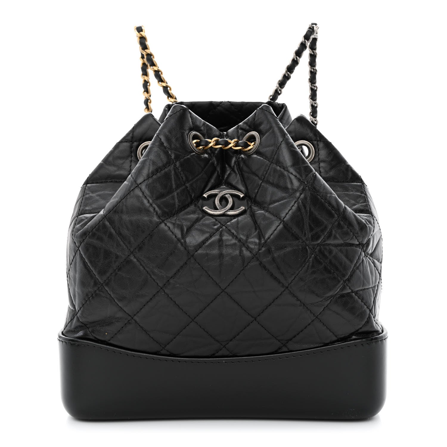 Chanel Aged Calfskin Quilted Small Gabrielle Backpack Black 1 of 11