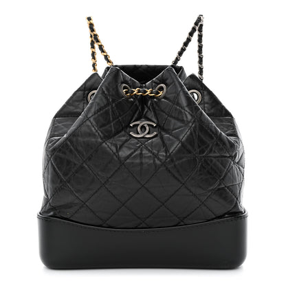 Chanel Aged Calfskin Quilted Small Gabrielle Backpack Black 1 of 11